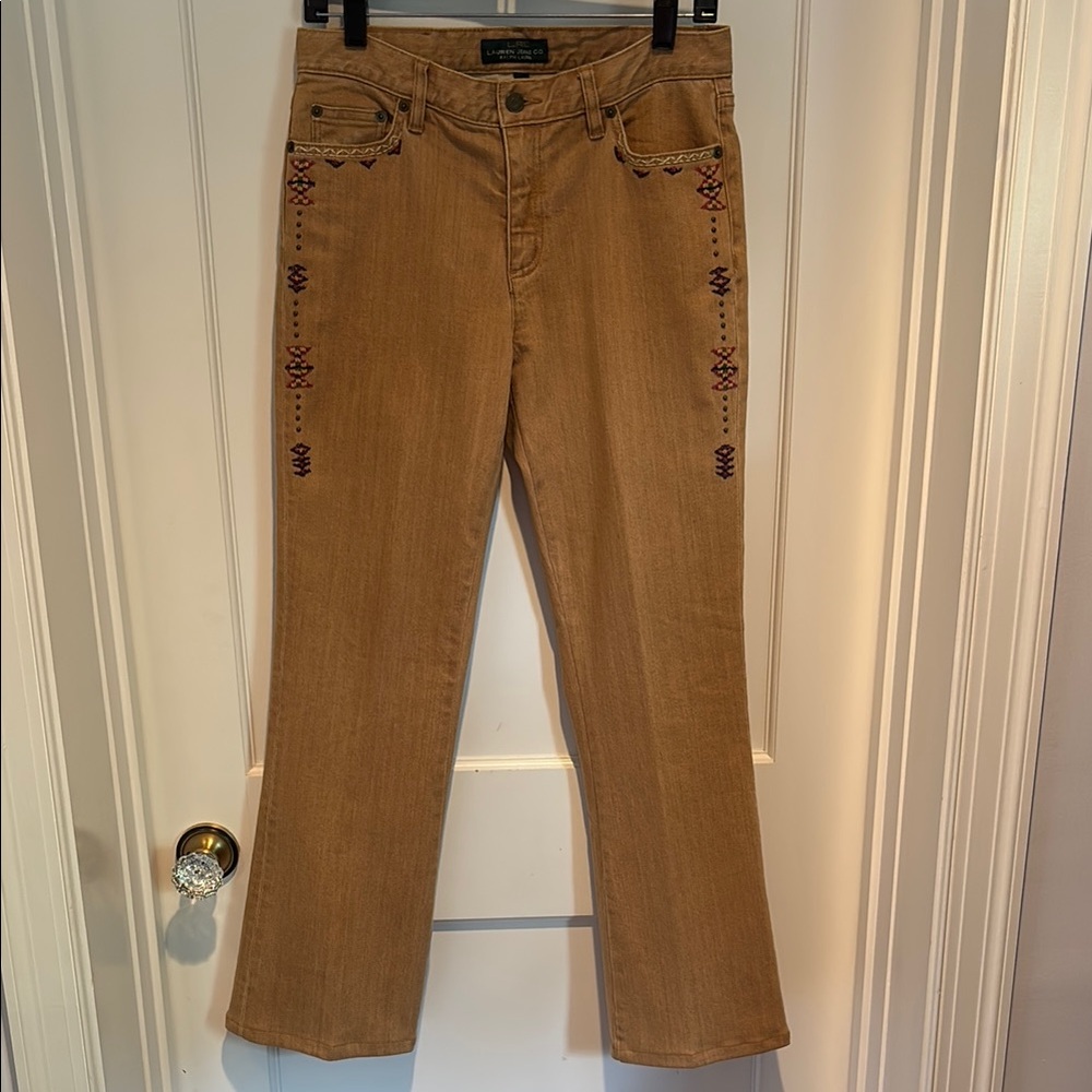 Lauren Jeans Co. beaded Western bootcut jeans